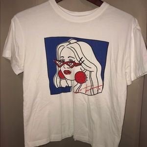 Pull&Bear White Graphic Tee